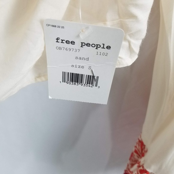 Free People Sunset Dreams Ruffle Top in Sand - Size Small - Picture 5 of 7